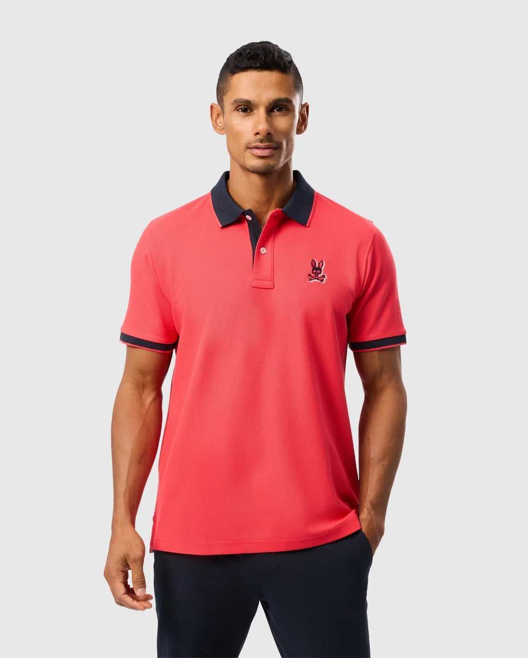 Polos Psycho Bunny Kayden Pique Polo Hibiscus Homme | QGY-77989895